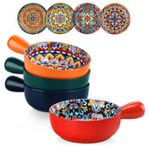 Vancasso soup bowls with handles two holes for drainage and easy cleaning.