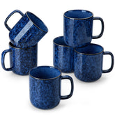 Vancasso STARRY blue coffee mug 6-pack—durable stoneware for everyday coffee.
