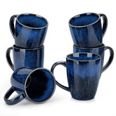 Vancasso STARRY mug group displays six blue glazed cups for everyday sipping.