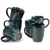 Vancasso STARRY green 12oz mug set with reactive glaze for everyday coffee