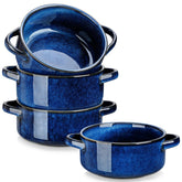 Vancasso Starry Soup Bowls with blue glaze, 30 oz, ideal for elegant servings.