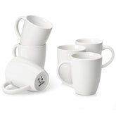 Vancasso white mug set of six 16oz each, ideal for everyday coffee and tea.