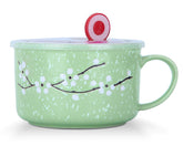 VanEnjoy 30oz ceramic bowl with lid and handle for easy on-the-go meals.