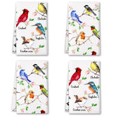 Vansolinne Birds towels featuring a bluejay, perfect for quick dish drying and kitchen color
