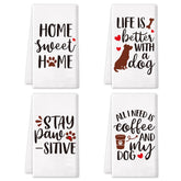 Vansolinne dog towels life is better with a dog design for drying dishes