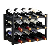 VASMIA Bamboo Wine Rack side view showing compact, sturdy storage.