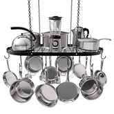 Vdomus hanging pot rack 33x17 inch ceiling mount keeps pots within easy reach