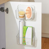 Veefos adhesive cabinet door organizer shows compact space-saving storage for tight kitchens.