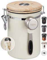 Veken coffee canister window shows freshness at a glance for better brewing.