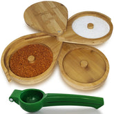 The Velvet Bow Tie 3-tier bamboo rimmer ready for precise margarita salt rims.