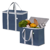 VENO 2-pack cooler bags folded for compact storage and quick grocery trips.