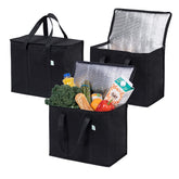 VENO 3-pack insulated grocery bags – front view, ideal for bulk groceries.