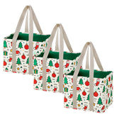 VENO Christmas bag stands upright with a hard bottom for stable groceries