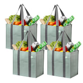 VENO light green bags with front pocket loop for quick item access while shopping