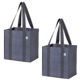 VENO hard-bottom reusable bag keeps groceries upright for easy loading.
