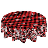 VentuCoven red buffalo plaid round tablecloth for festive dining