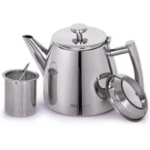 VeoHome stainless steel tea pot with diffuser for loose-leaf brewing.