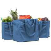 VeraMia canvas grocery bag 3pc jumbo set with dual handles for versatile carrying.