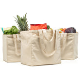 VeraMia canvas grocery bags foldable and sturdy for everyday use.