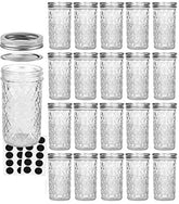 VERONES 12 oz mason jar set with lids for canning and storage.