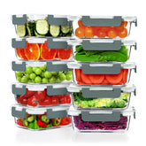 VERONES 22 oz glass meal prep container showing clear glass for easy portioning.