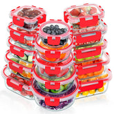 VERONES 33oz glass meal prep container with lid, ideal for lunches.