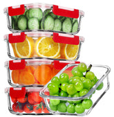 VERONES 5-pack glass lunch containers, 36 oz, ideal for meal prep and portions.