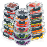 VERONES glass meal prep container with locking lid demonstrates airtight freshness and easy transport