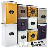 VERONES large tall airtight container with clear body for flour storage and easy measurement.