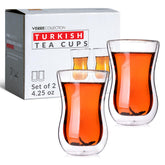 Verre Collection double-wall Turkish tea cups keep tea hot and hands cool.