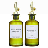 Verspace green glass olive oil dispenser bottle front view for stylish kitchen storage