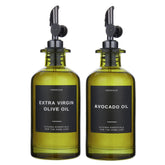 Verspace green glass olive oil dispenser bottles with UV protection keep flavors fresh.