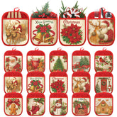 Vesici Christmas pot holder with pocket set keeps utensils organized while cooking.