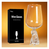 Veuverig Golden Retriever wine glass front view for dog lovers.