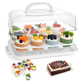 VGOODALL cake carrier with lid and handle for easy transport of 12 cupcakes.