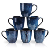 Vicrays 12oz blue glazed ceramic mugs for daily coffee rituals