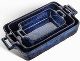Vicrays large rectangular porcelain bakeware with reactive glaze for lasagna and oven meals