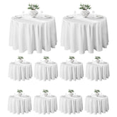 VidaFete round tablecloth 120-inch white pack 10 for durable dining events.