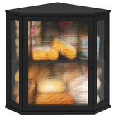 Viewcare corner bread box in bamboo with large capacity for fresh loaves