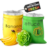 VIKROM banana bag with foil lining helps keep bananas fresh in the fridge.
