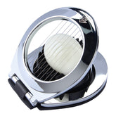 Vila KuChe egg slicer base showcases sturdy stainless steel construction.