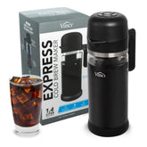 VINCI Express cold brew setup with glass carafe for quick, cafe-quality coffee at home.