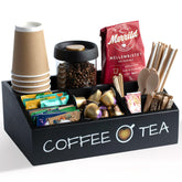 Vinvoli coffee station organizer on counter keeps essentials within reach.