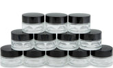 Vivaplex 12-clear 15 ml glass jar with transparent body for easy labeling.