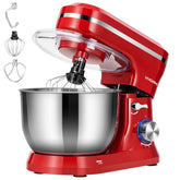 Vivohome stand mixer red front view highlighting the powerful 380W motor for quick mixing