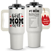Vivulla68 Best Mom Ever Tumbler with Handle 40oz, sturdy grip for on-the-go sipping