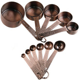 Viwehots copper measuring cups full set ready for precise baking and cooking.