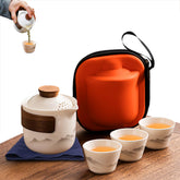 VJK porcelain gongfu tea set pour captures smooth, clean tea flow for refined tasting.
