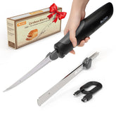 VLOXO cordless electric knife front view showing ergonomic grip for precise home carving.