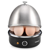 VOBAGA Electric Egg Cooker front view highlights compact design for quick breakfasts.